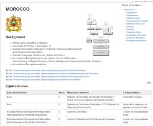 Snapshot of Morocco Education Wiki